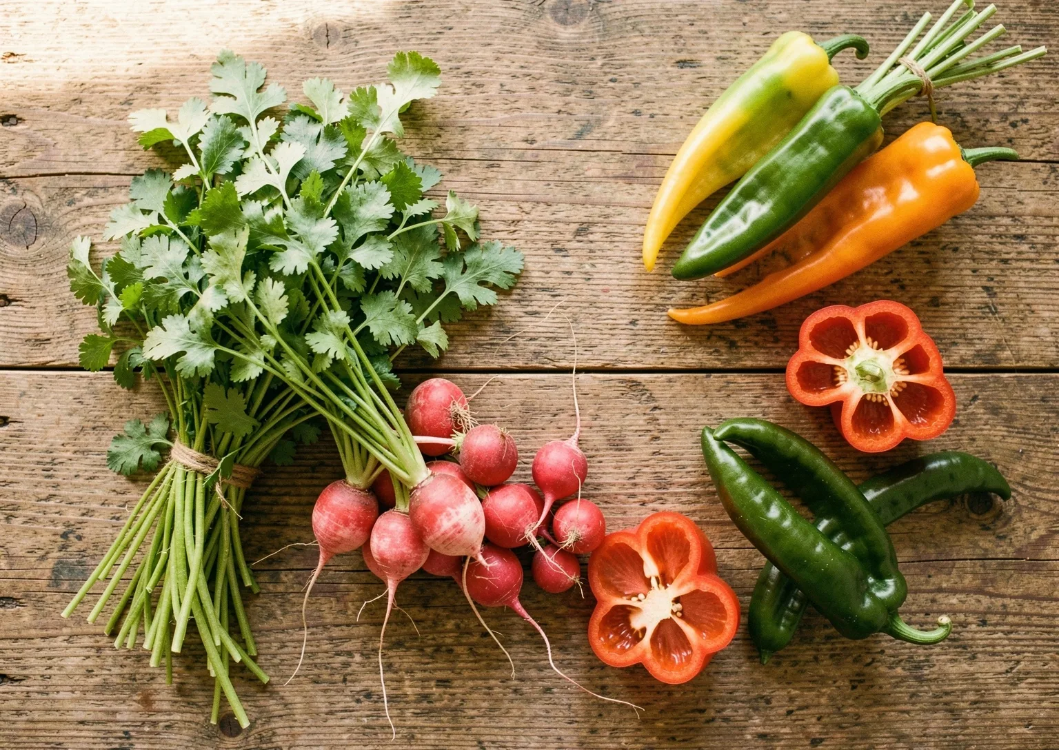 Textura de vegetales frescos